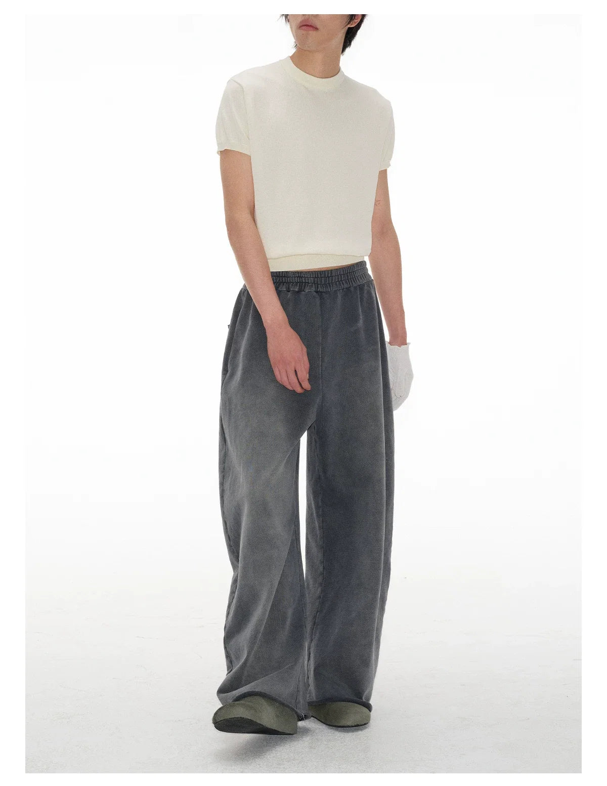 Mock Neck Short-Sleeve Knit Tee