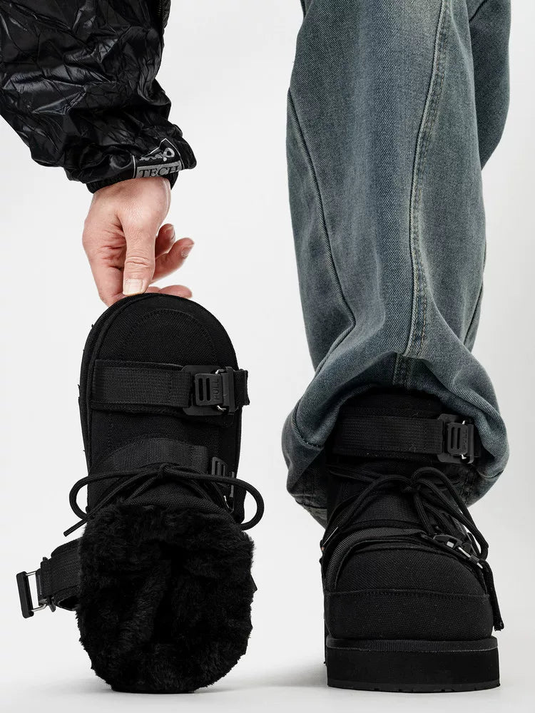 Lunar Drift Triple-Buckle Platform Boots - Skipkicks