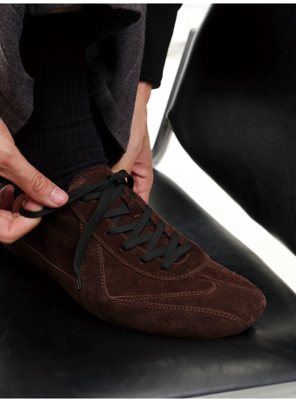 Suede Minimalist Lace-Up Sneakers - Skipkicks
