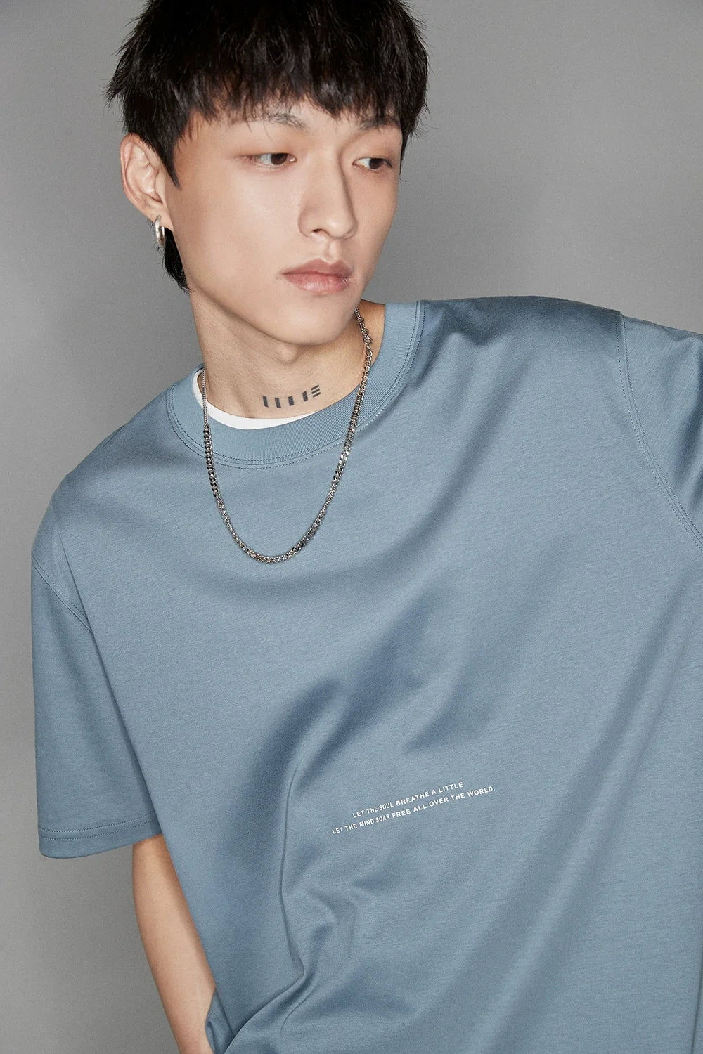 Color Block Letter Print Standard Tee