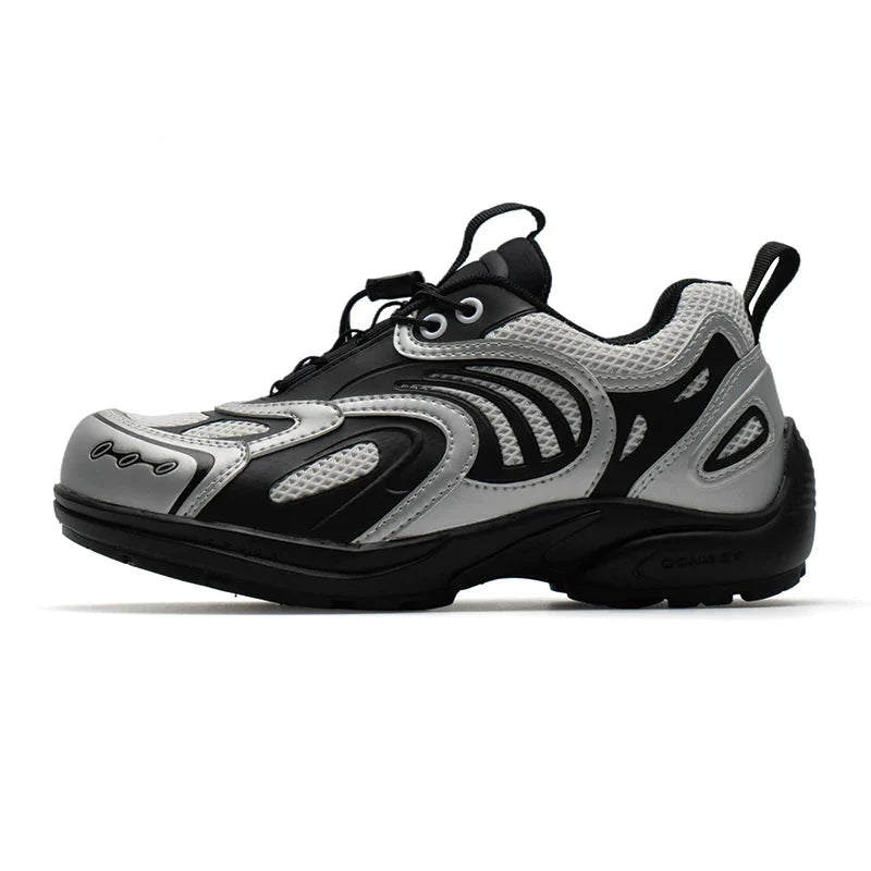 Silver Pulse Mesh Runner Sneakers