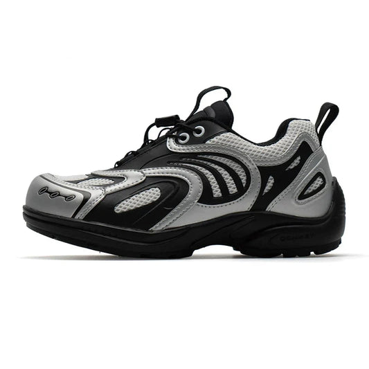 Silver Pulse Mesh Runner Sneakers