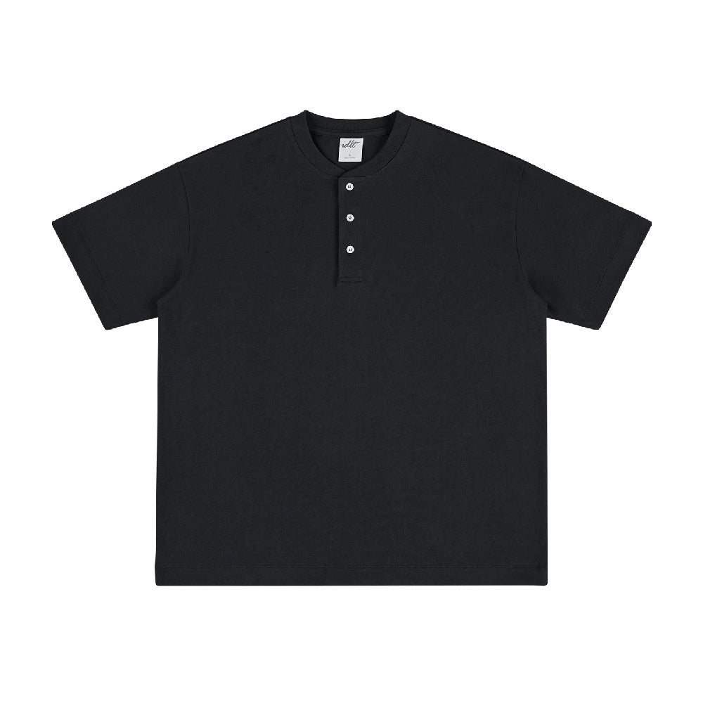 320G Heavyweight Cotton Henley Oversized Tee