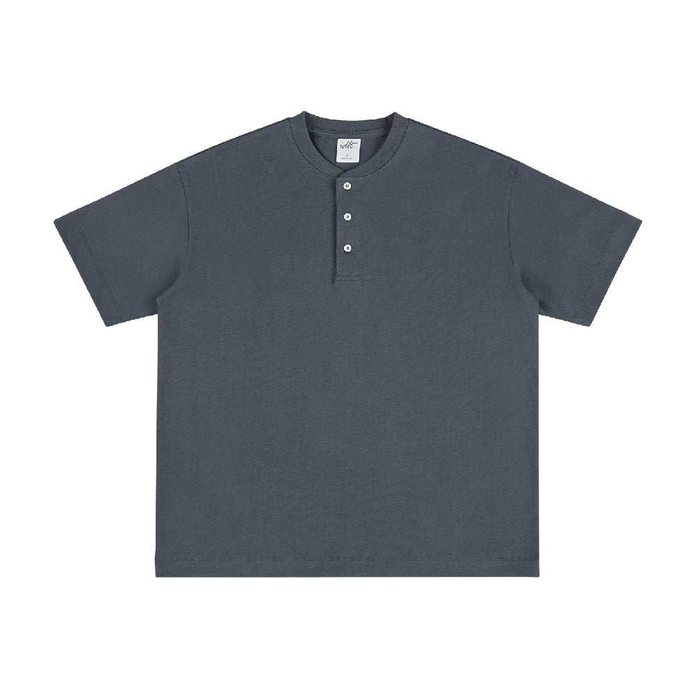 320G Heavyweight Cotton Henley Oversized Tee
