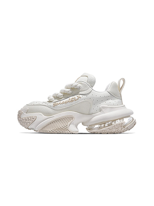 White Vortex Logo Platform Sneakers - Skipkicks