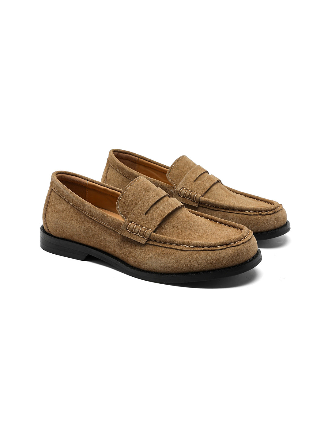 Square-Toe Leather Loafers