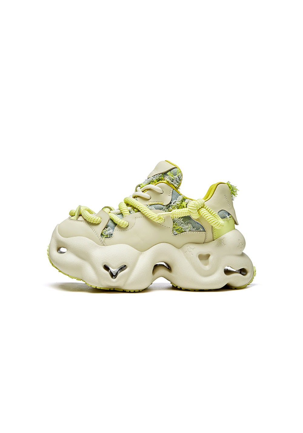 Beige Street-Style Leather Dad Sneakers - Skipkicks