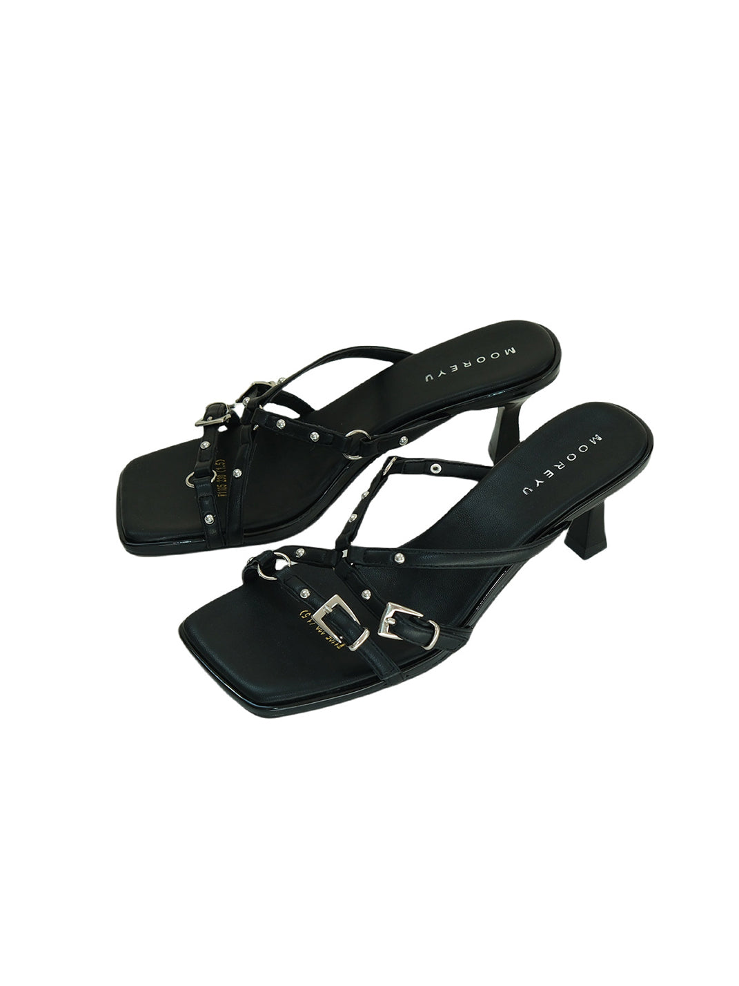 Black Open-Toe Heeled Sandals - Skipkicks