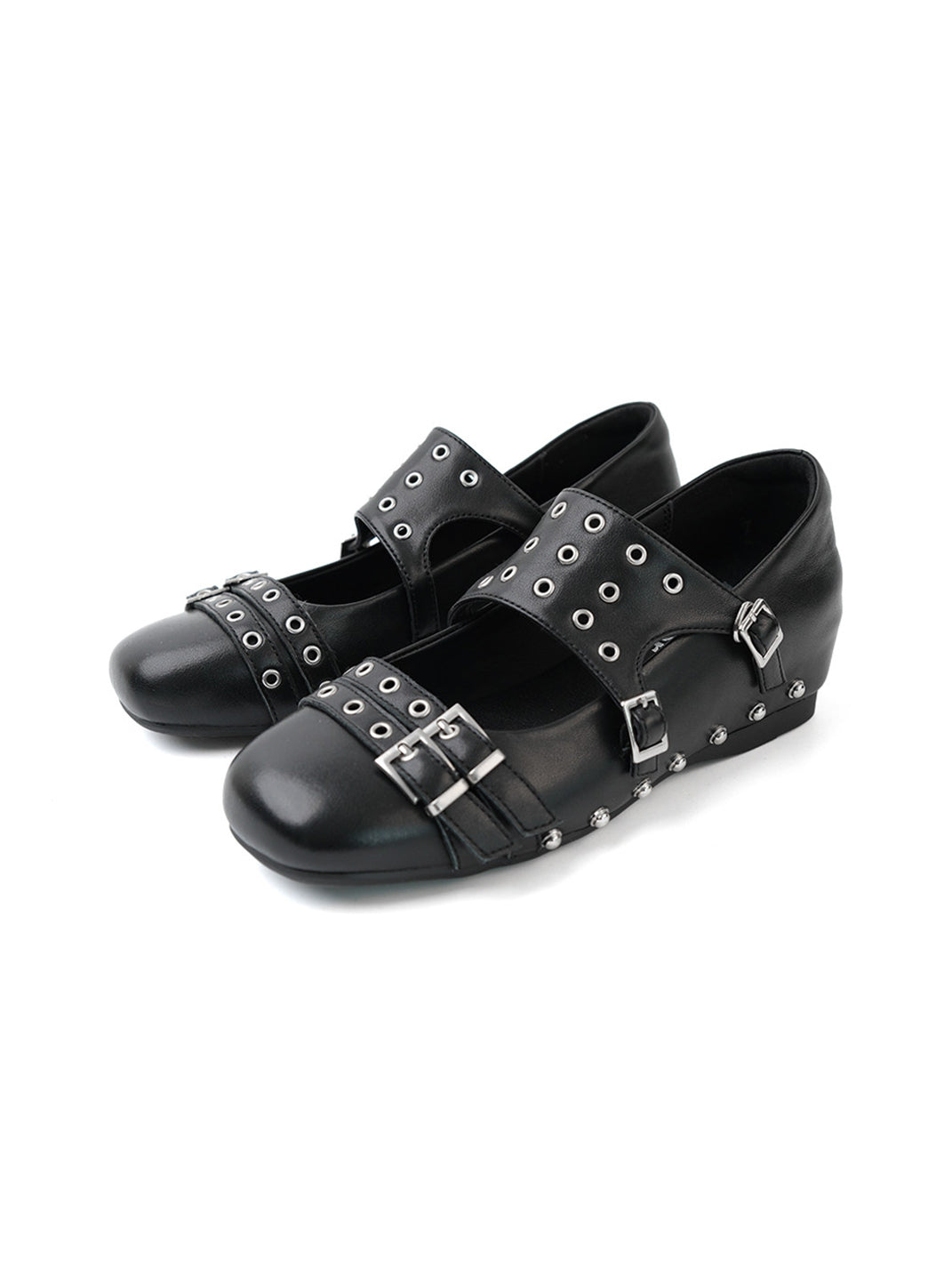 Black Leather Mary Jane Flats - Skipkicks