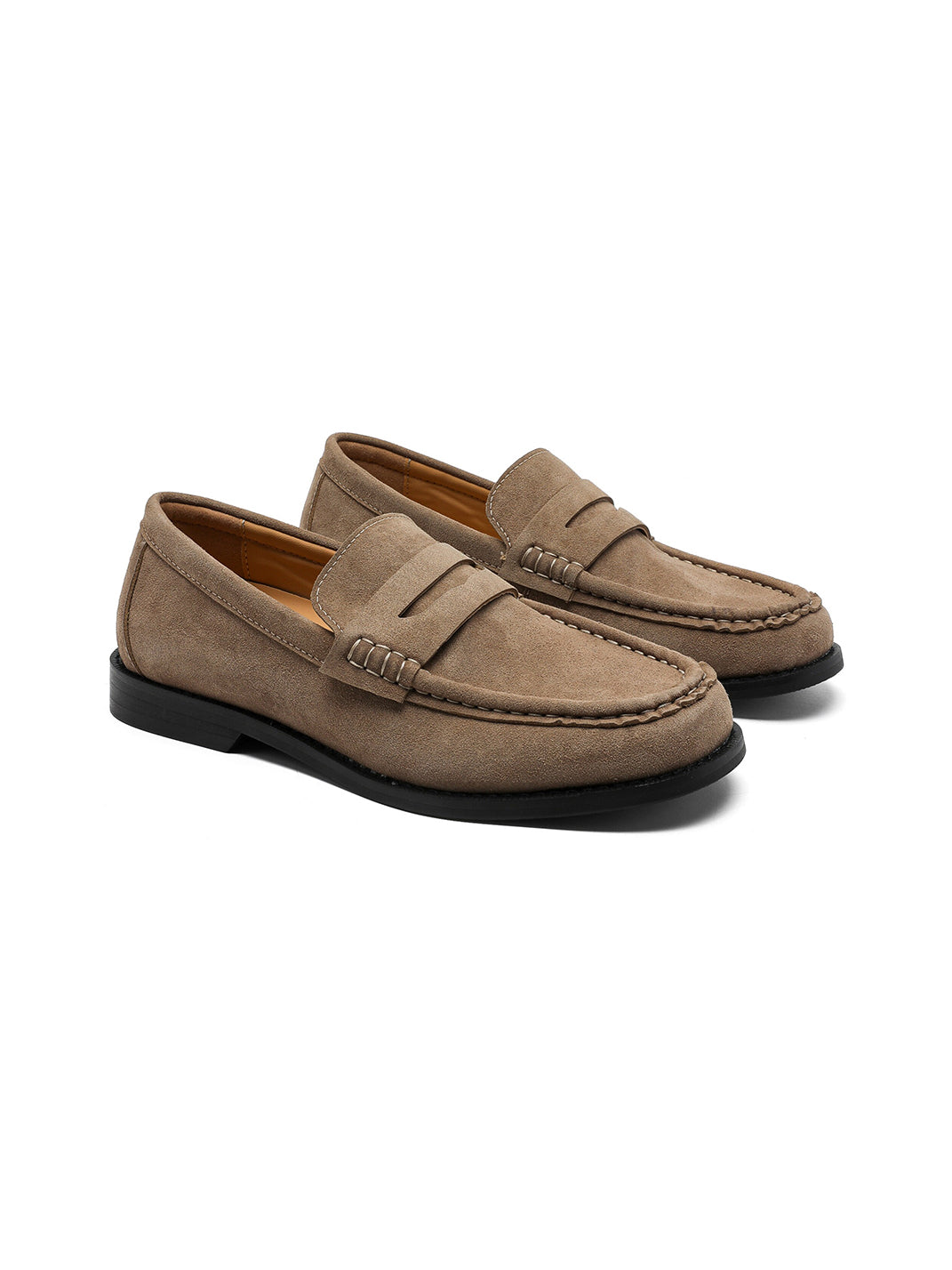 Square-Toe Leather Loafers