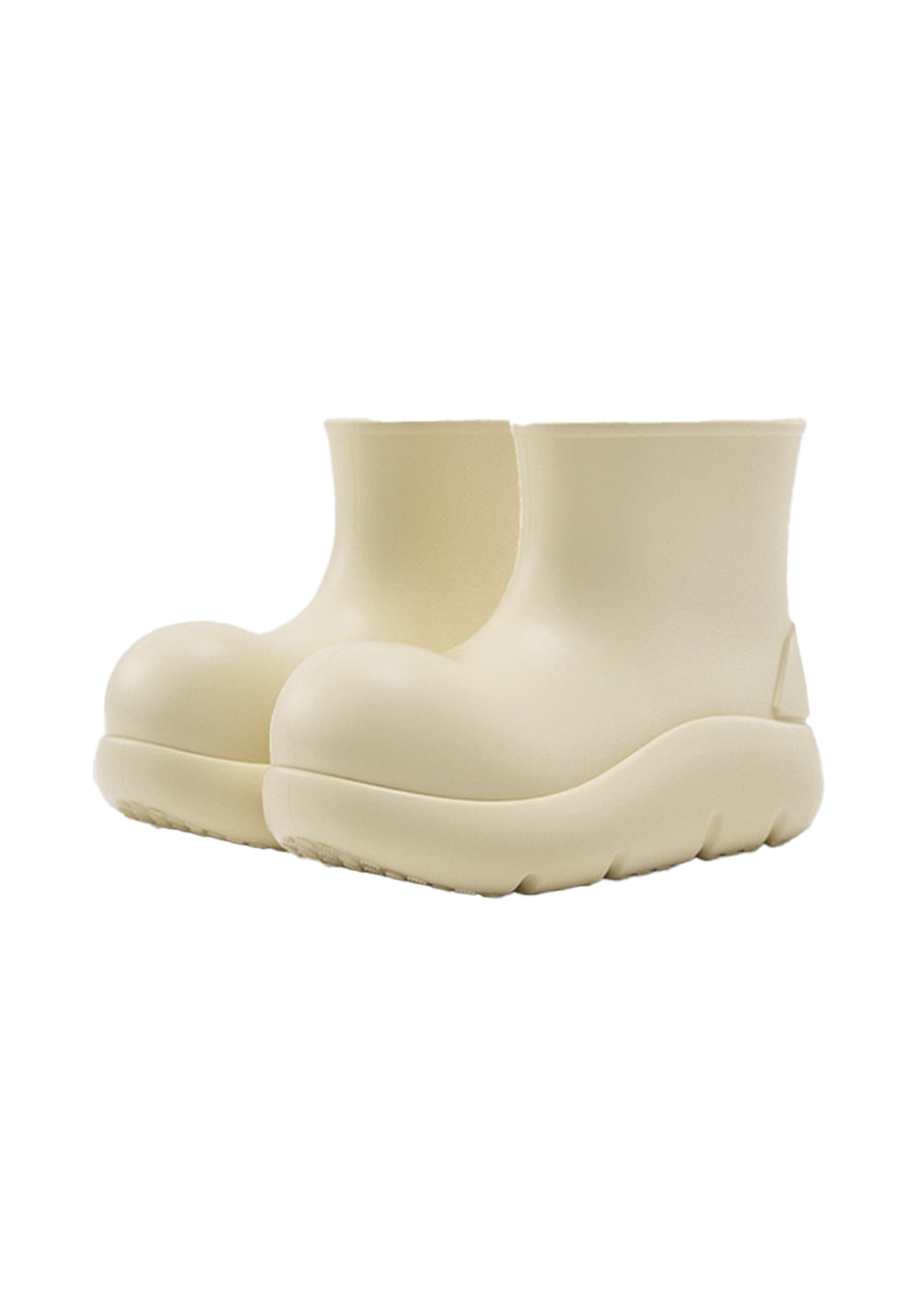 Beige Chunky Short Rain Boots
