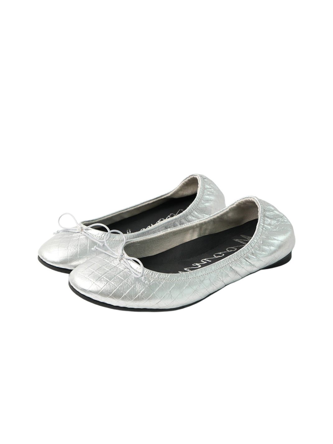 Blue Bow Detail Quilted Ballet Flats - Skipkicks