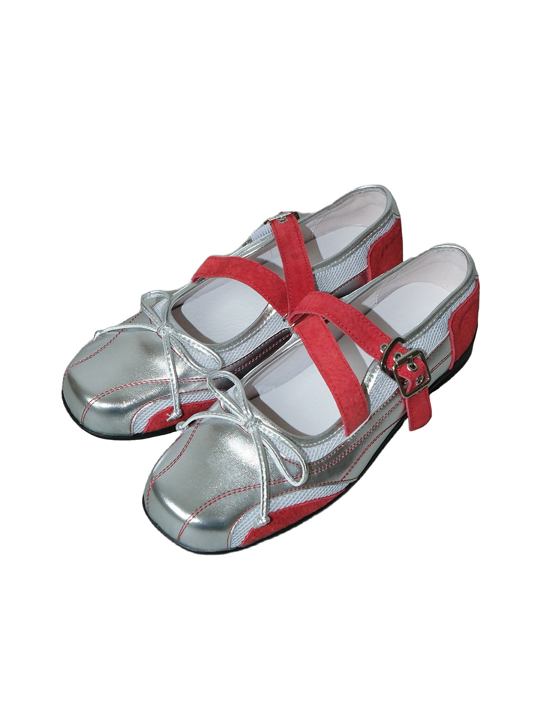 Red Leather Mary Jane Flats with Bows - Skipkicks