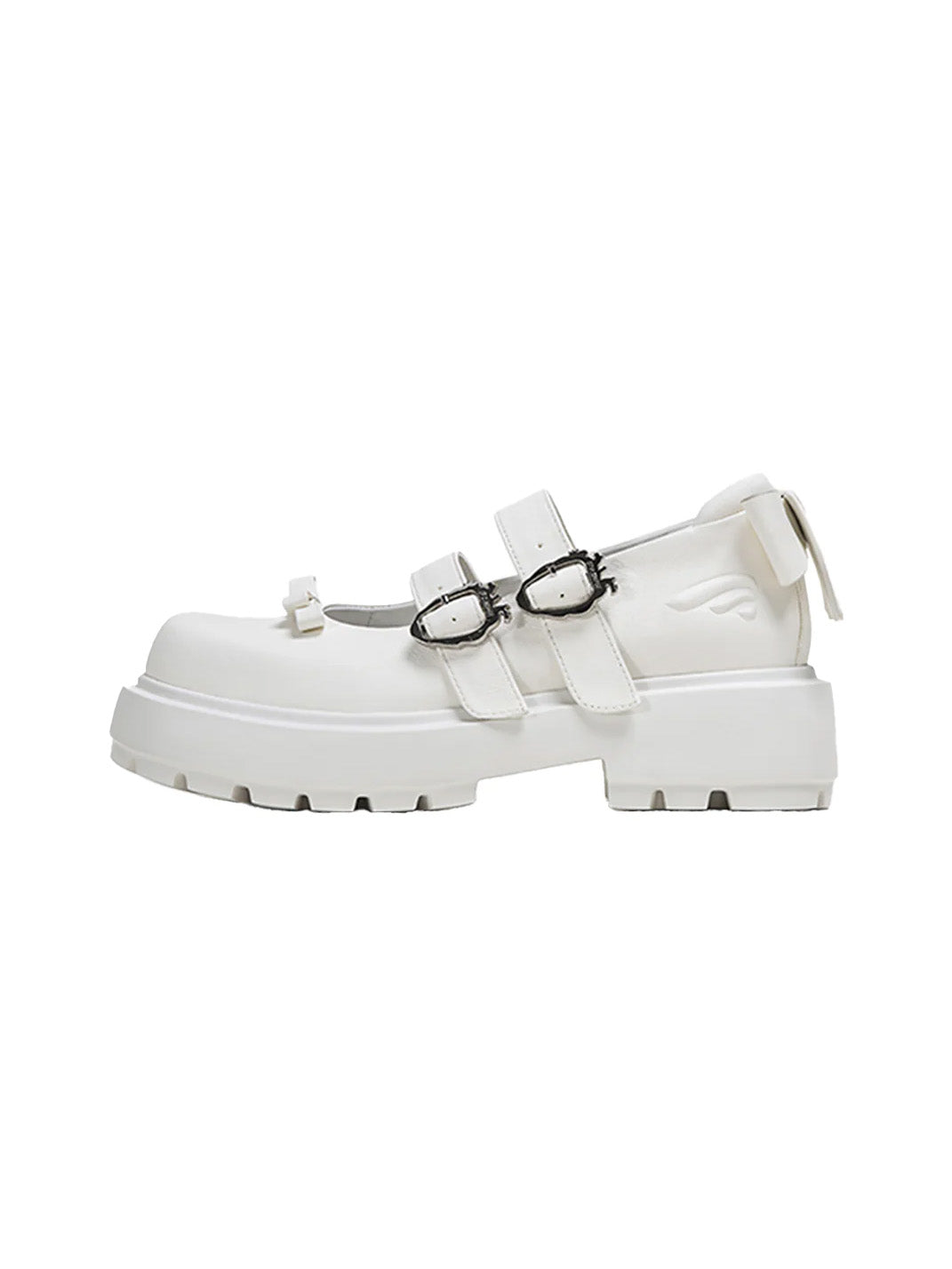 White Bow Platform Mary Jane Shoes - Skipkicks