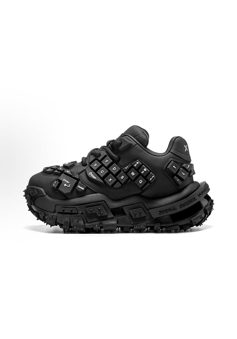 Black Chunky Keyboard Dad Sneakers - Skipkicks