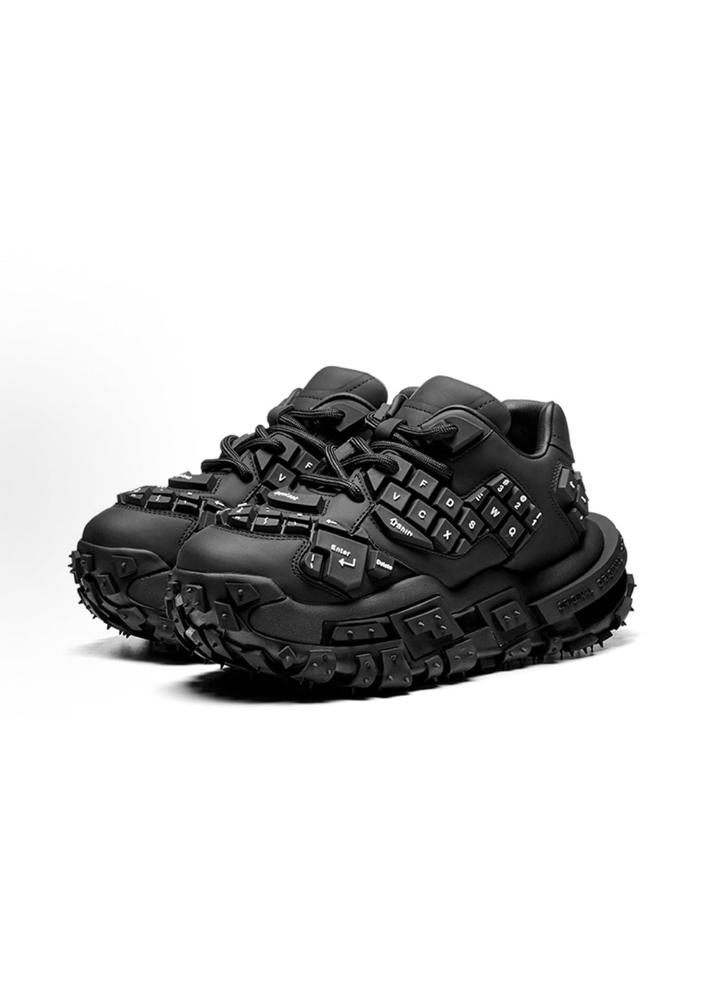 Black Chunky Keyboard Dad Sneakers - Skipkicks