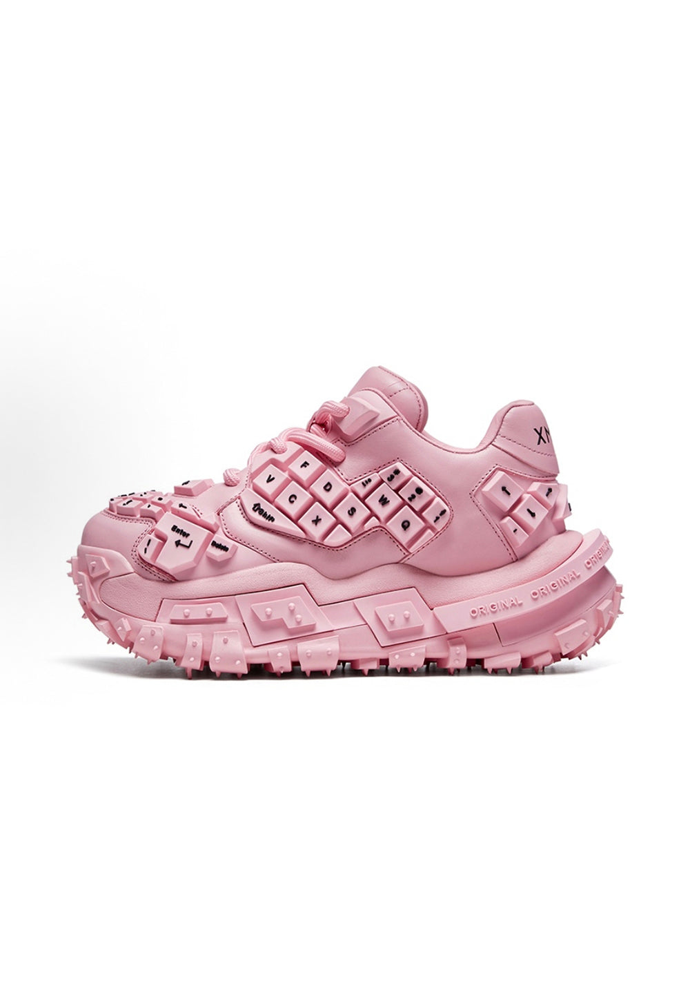 Pink and Red Chunky Keyboard Chubby Sneakers - Skipkicks