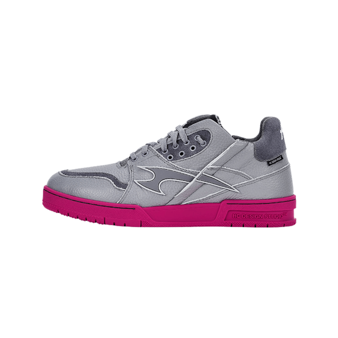 Grey and Pink Classic Low Top Sneakers - Skipkicks