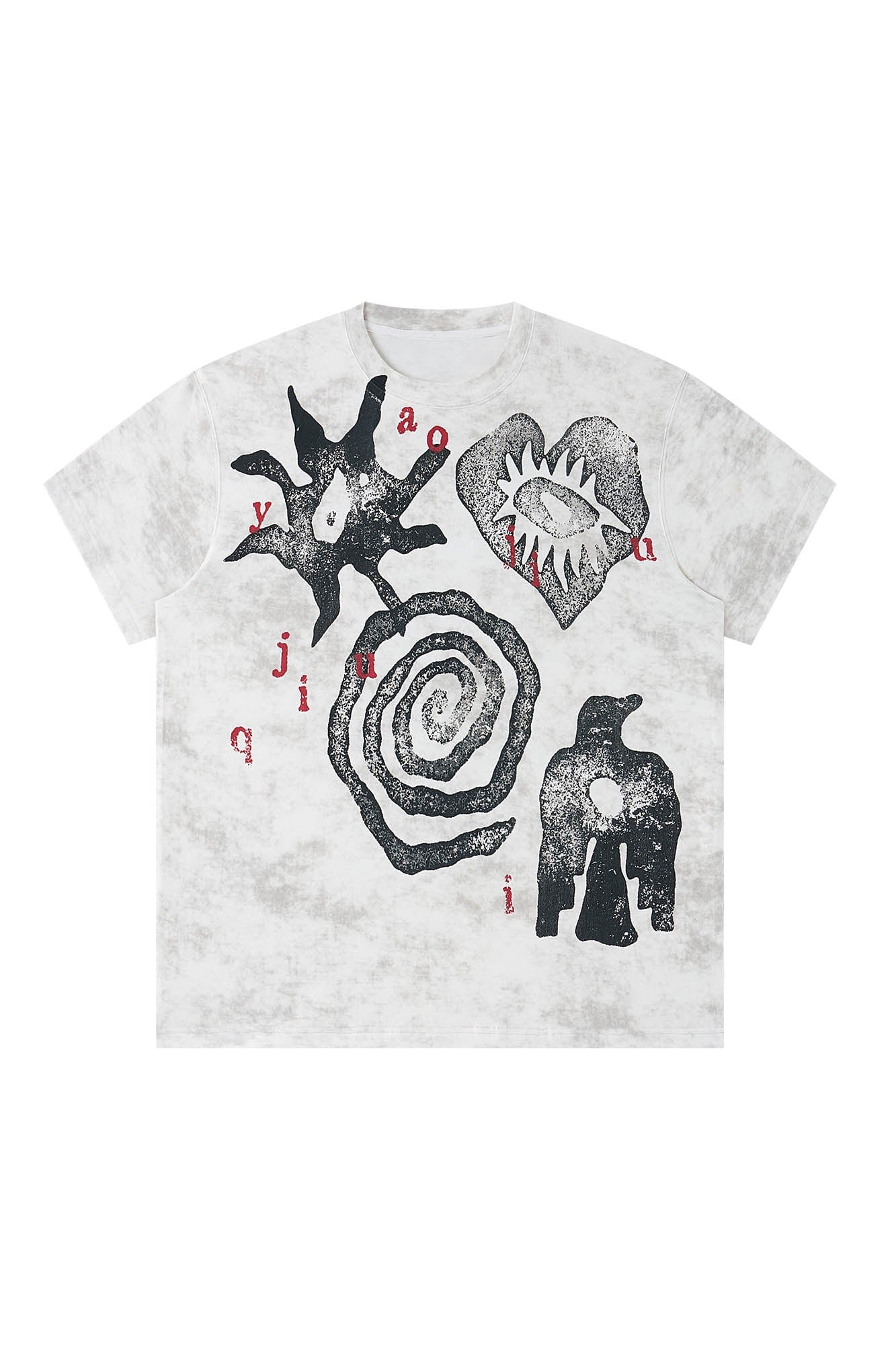 Washed Tribal Graphic Cotton Tee