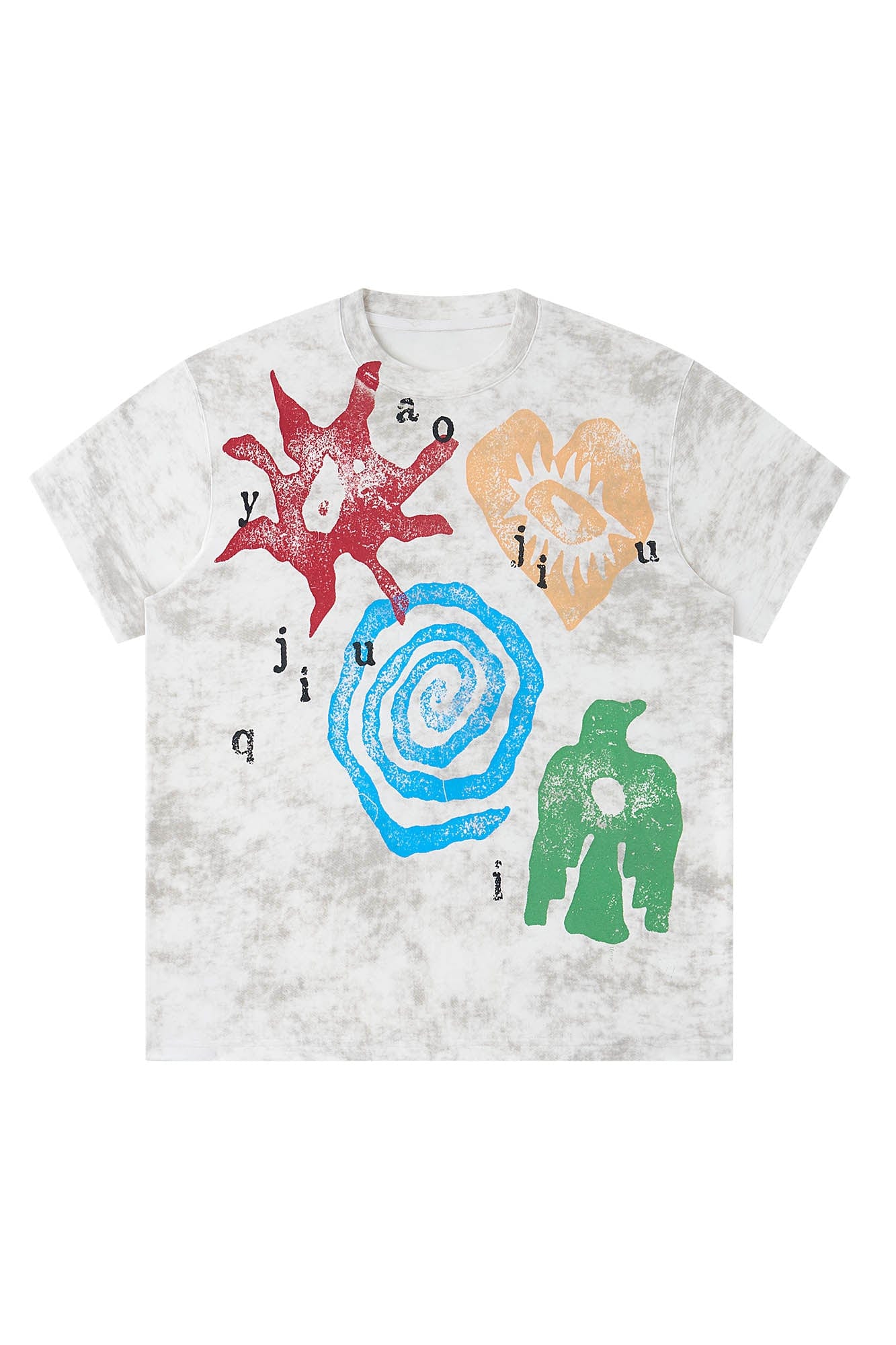 Washed Tribal Graphic Cotton Tee
