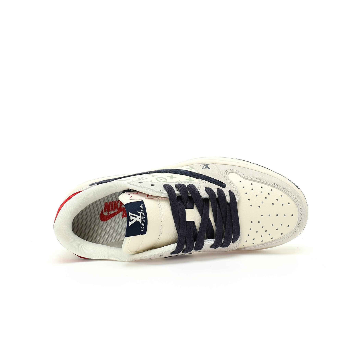 Custom Air Jordan 1 Low OG SP"Beige/Navy LV Monogram SneakerNational
