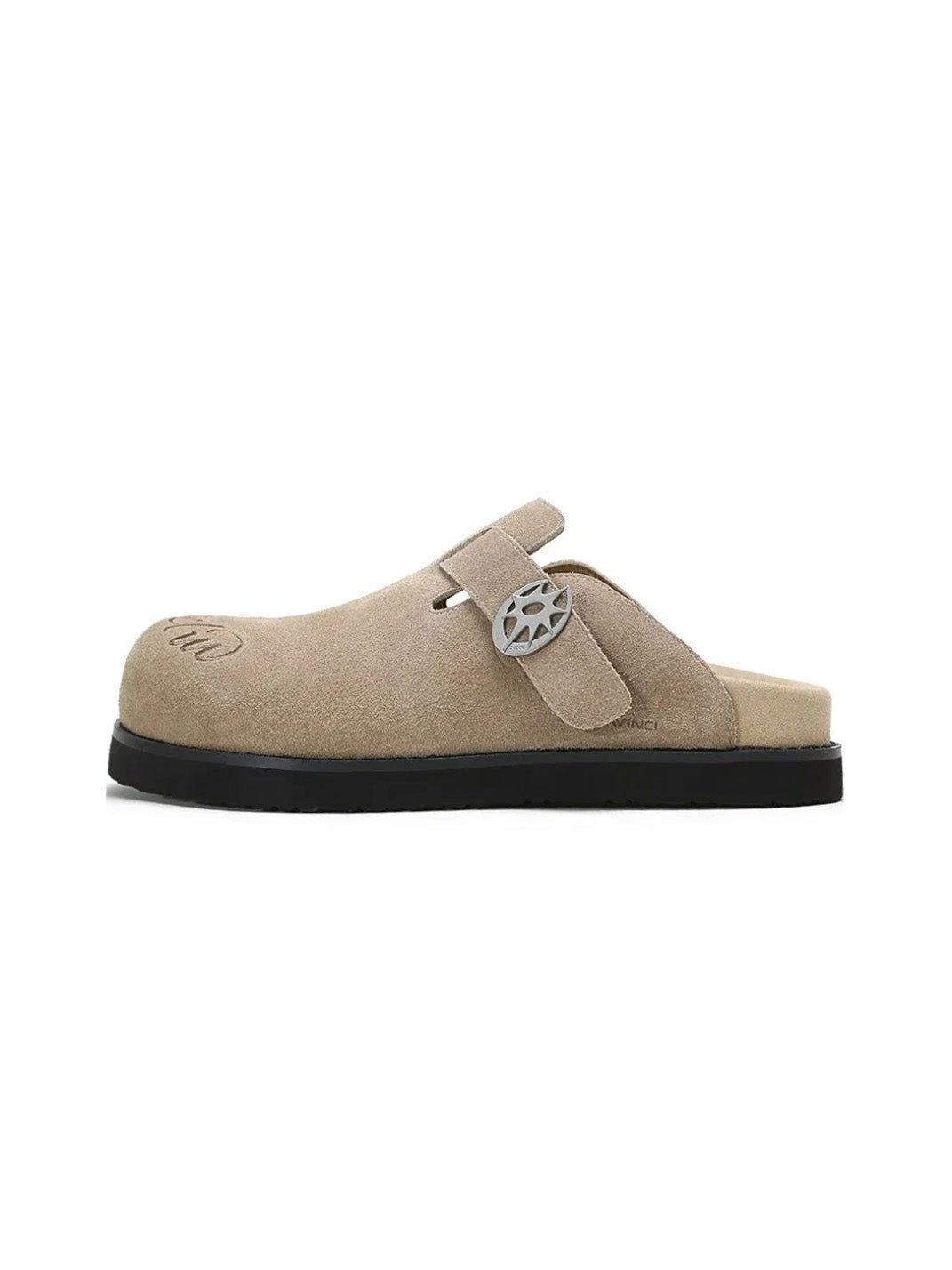 Solar-Buckle Suede Comfort Slides - Skipkicks