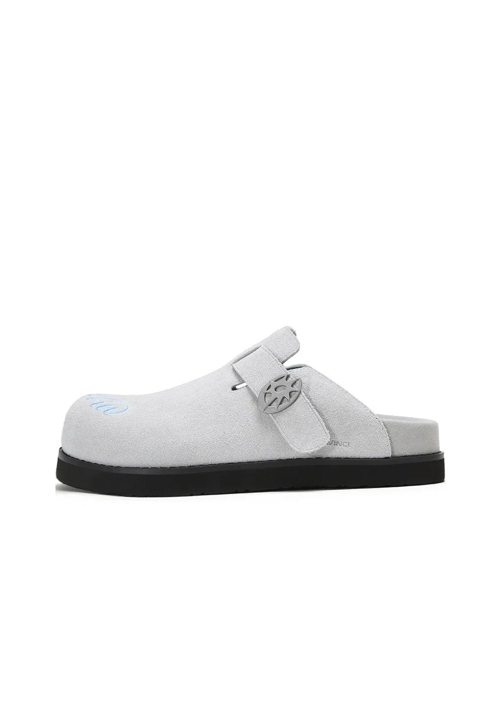 Solar-Buckle Suede Comfort Slides - Skipkicks