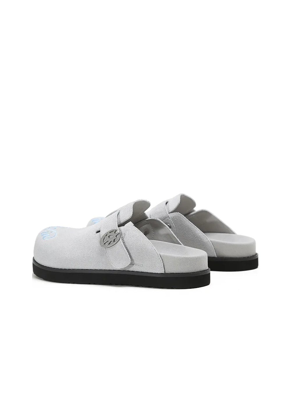 Solar-Buckle Suede Comfort Slides - Skipkicks