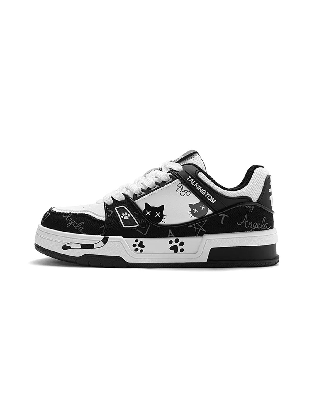 Anime Cat Graphic Low-Top Sneakers - Skipkicks