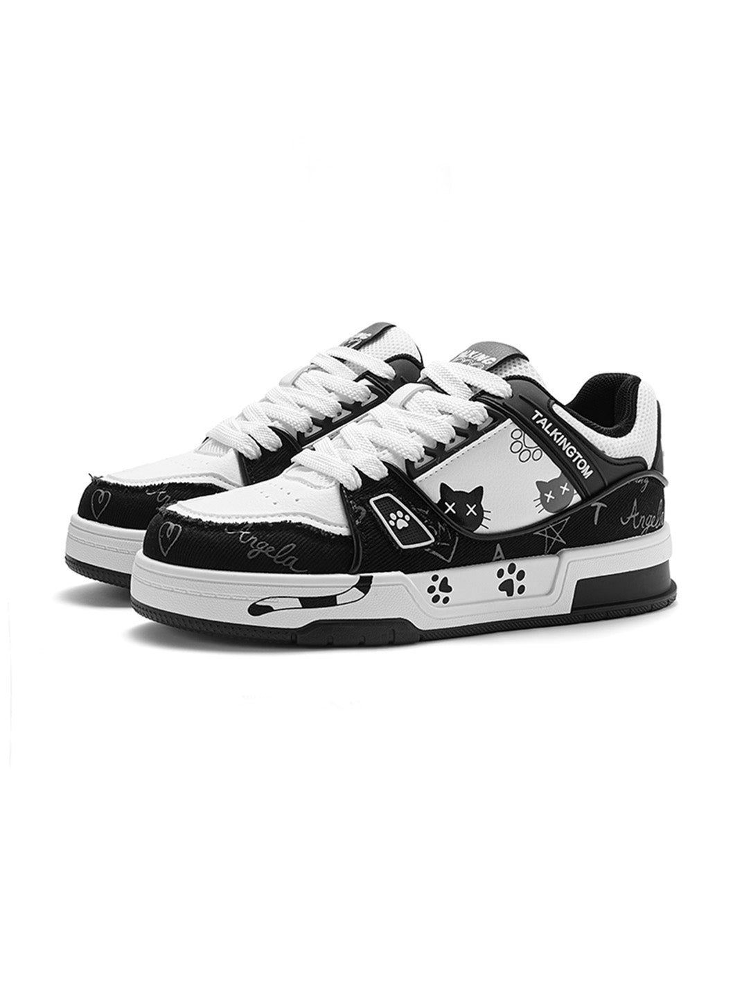 Anime Cat Graphic Low-Top Sneakers - Skipkicks