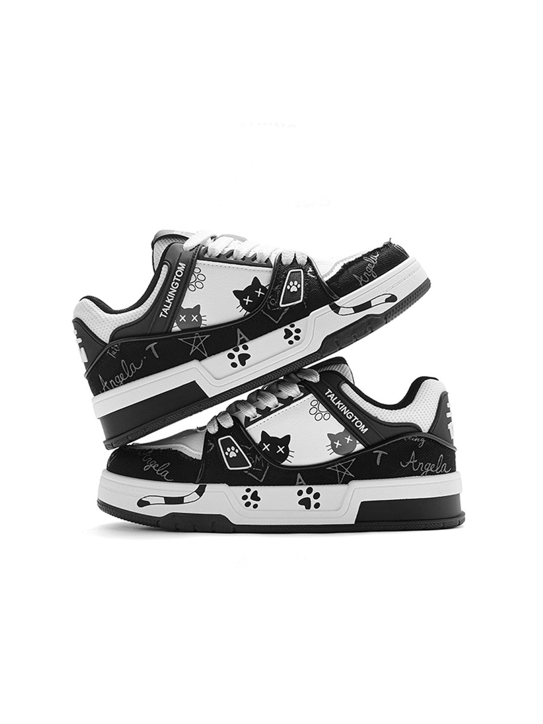 Anime Cat Graphic Low-Top Sneakers - Skipkicks