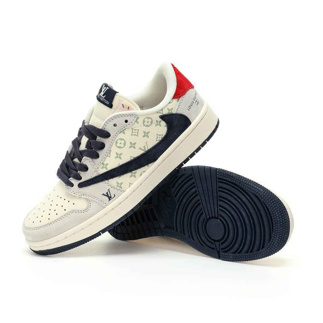 Custom Air Jordan 1 Low OG SP"Beige/Navy LV Monogram SneakerNational