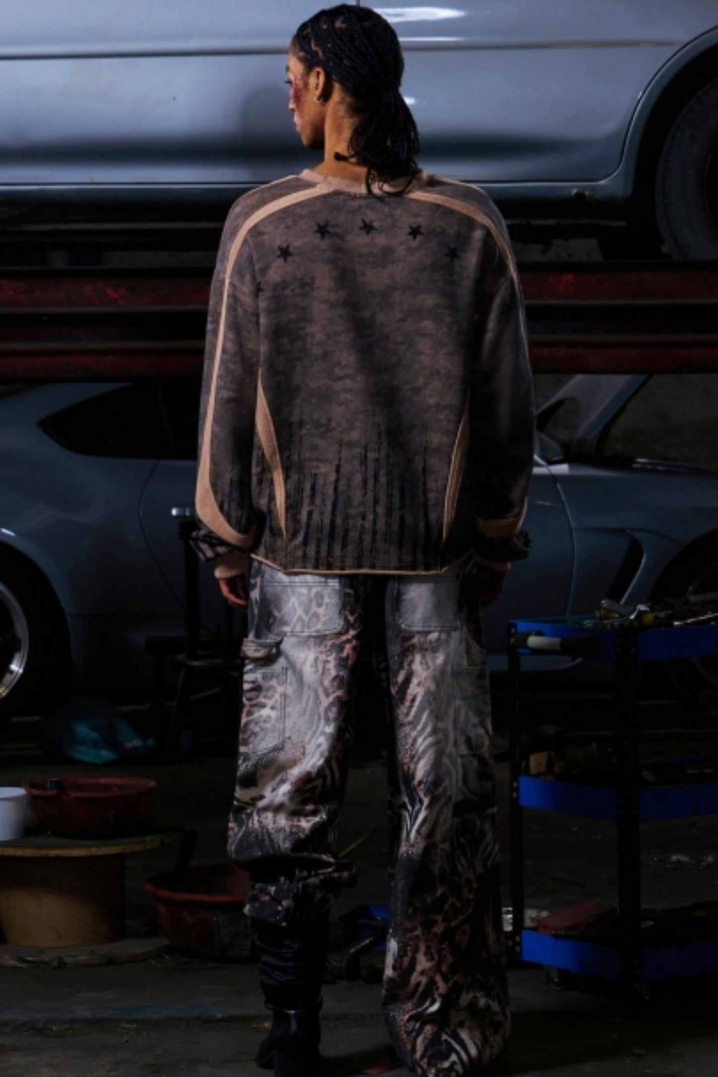 Men's Camouflage Patchwork Half-Zip Top
