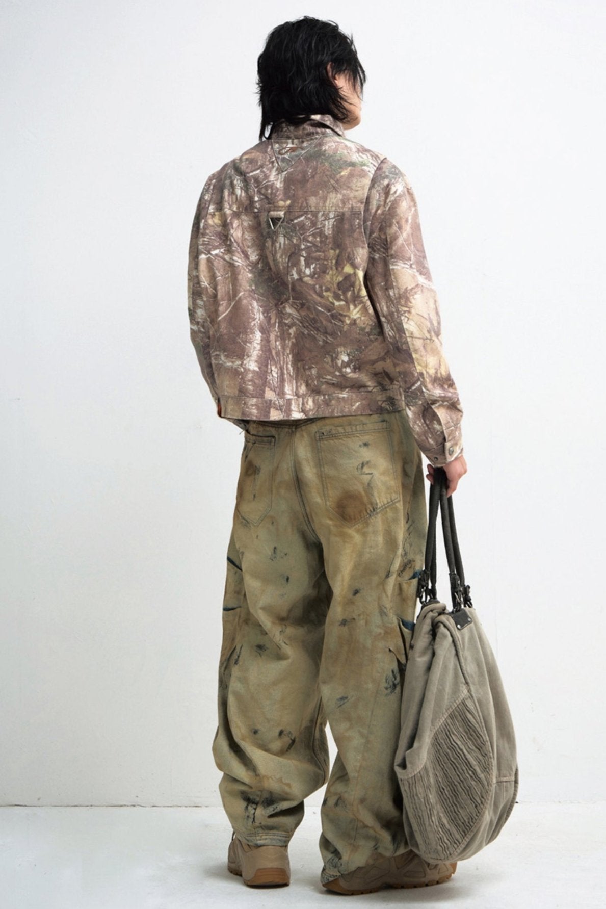 Men's Camouflage Vintage Roll-Lapel Cargo Jacket