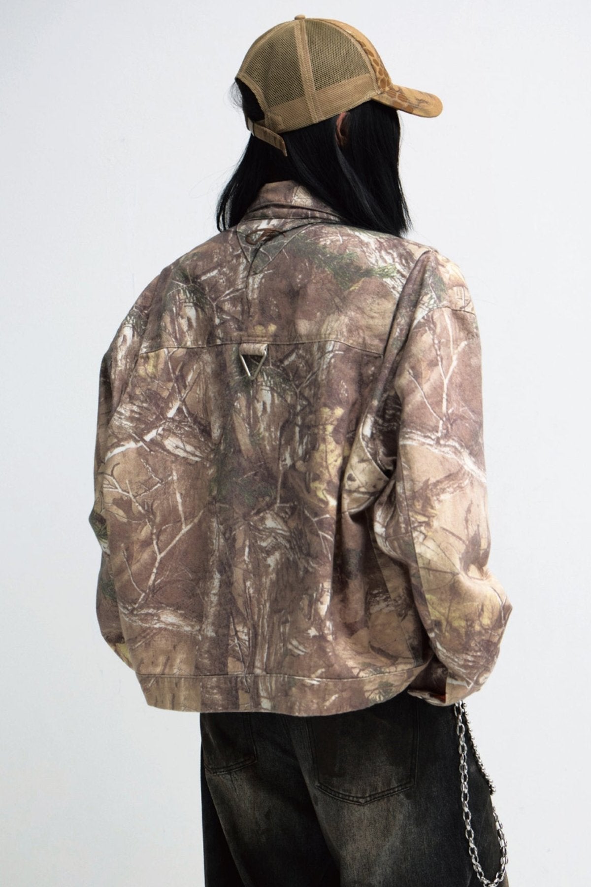 Men's Camouflage Vintage Roll-Lapel Cargo Jacket