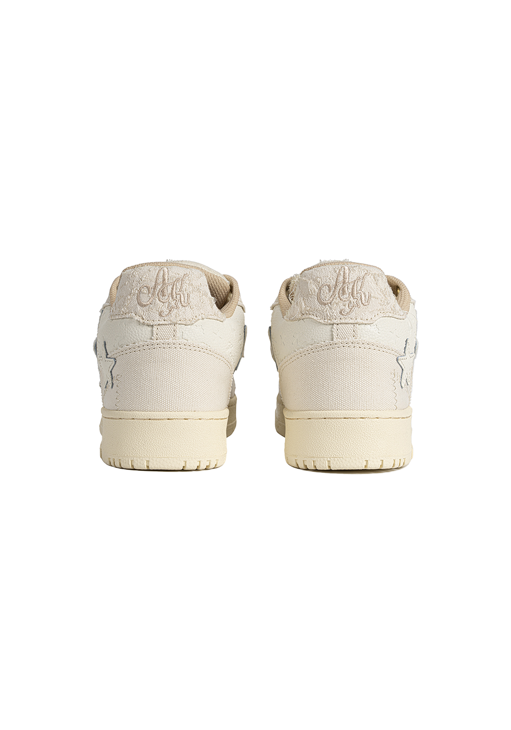 Beige Lace Star Low-Top Sneakers - Skipkicks