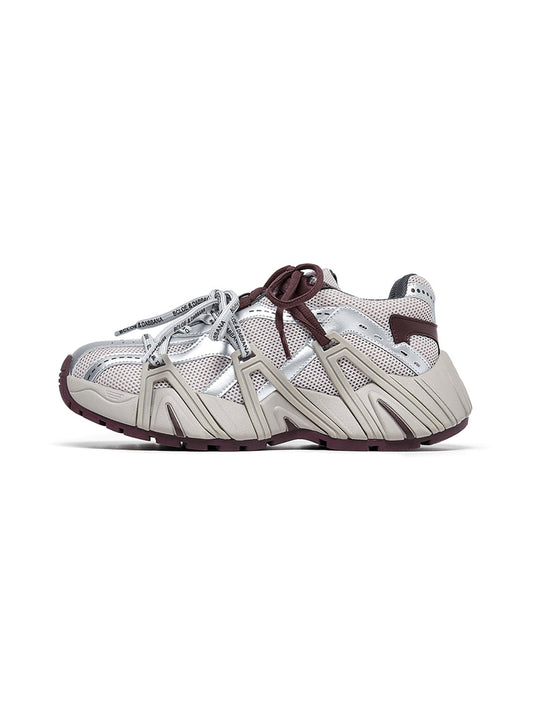 Beige Mesh Cage Runner Sneakers - Skipkicks