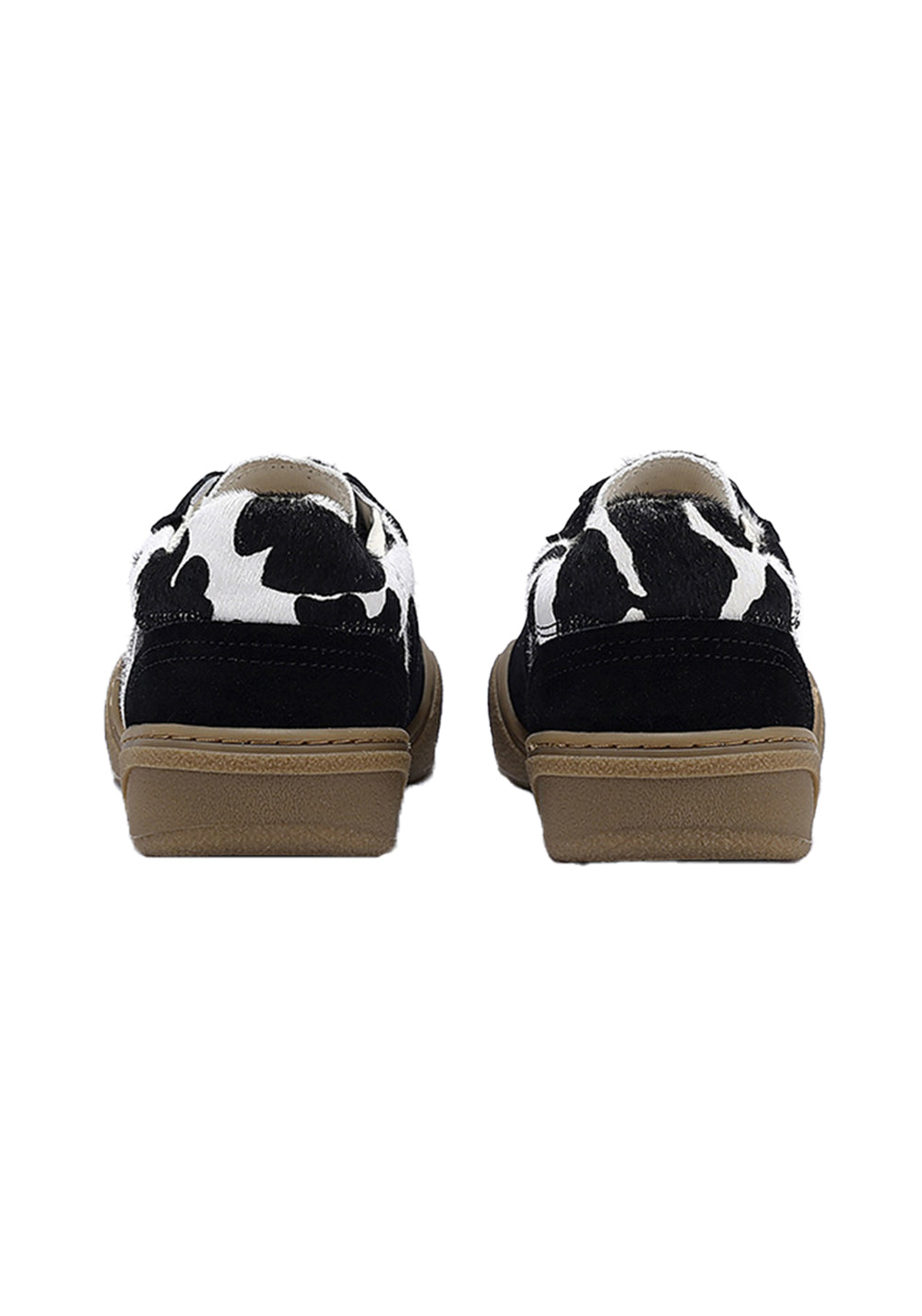 Black Cow-Print Horsehair Low-Top Sneakers - Skipkicks