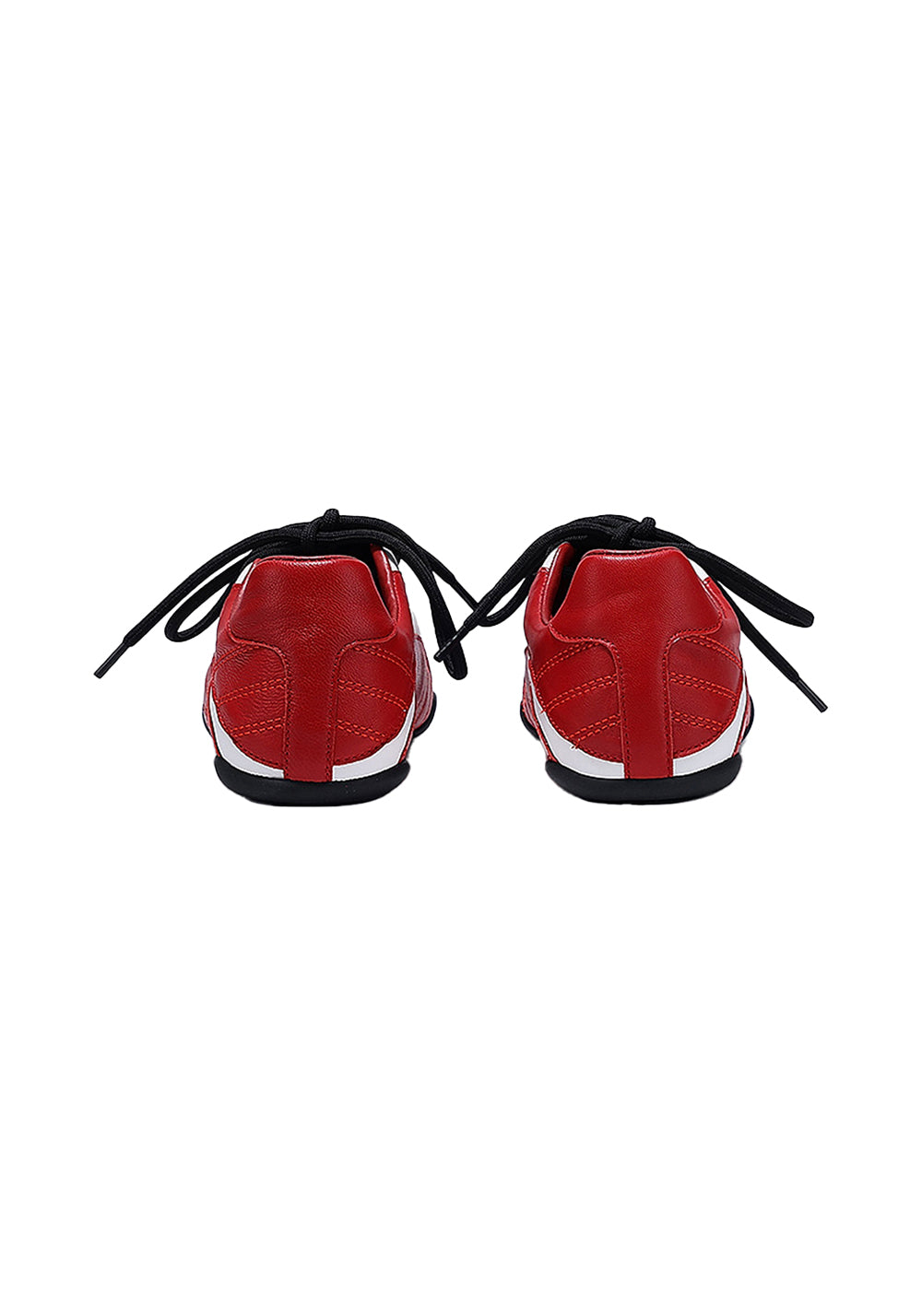 Red Quilted-Panel Flat-Sole Sneakers - Skipkicks