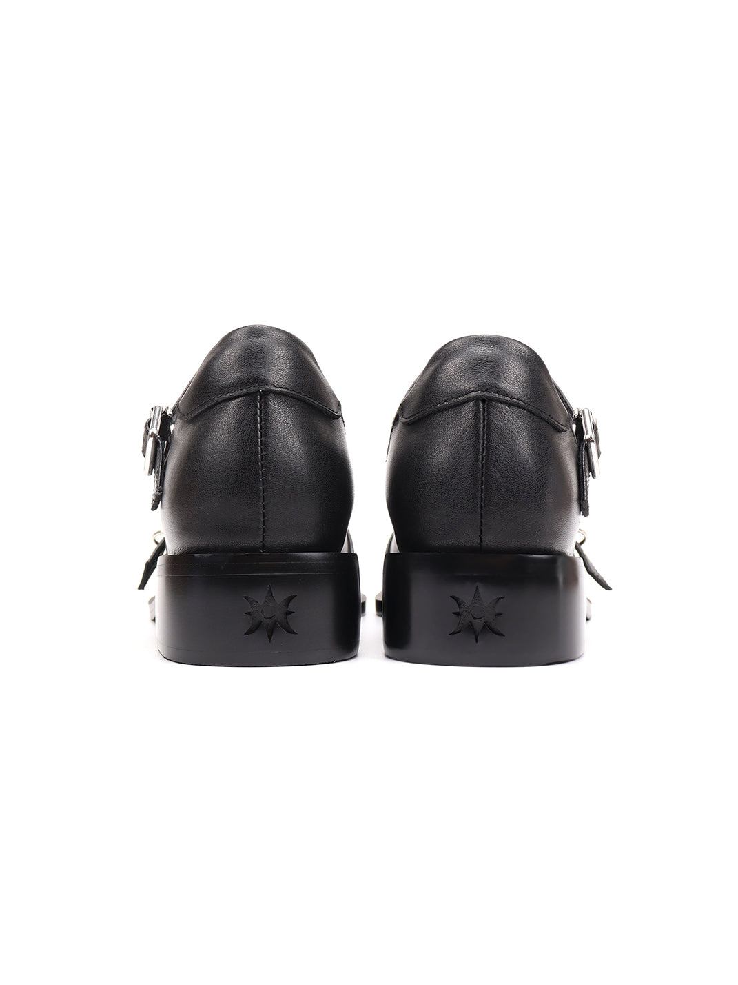 Black Buckle-Strap Pointed Mary Jane Flats - Skipkicks