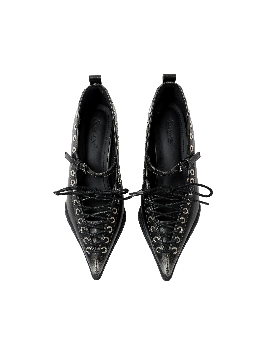 Black Corset-Lace Pointed Stiletto Pumps - Skipkicks