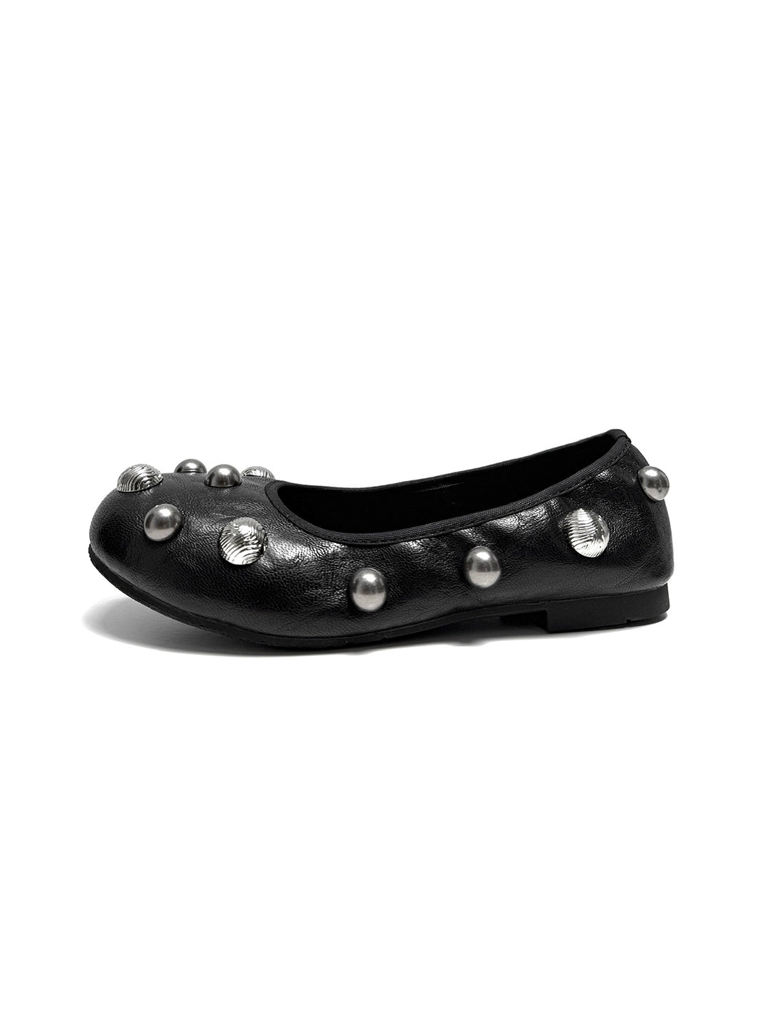 Black Crystal-Stud Ballet Flats - Skipkicks
