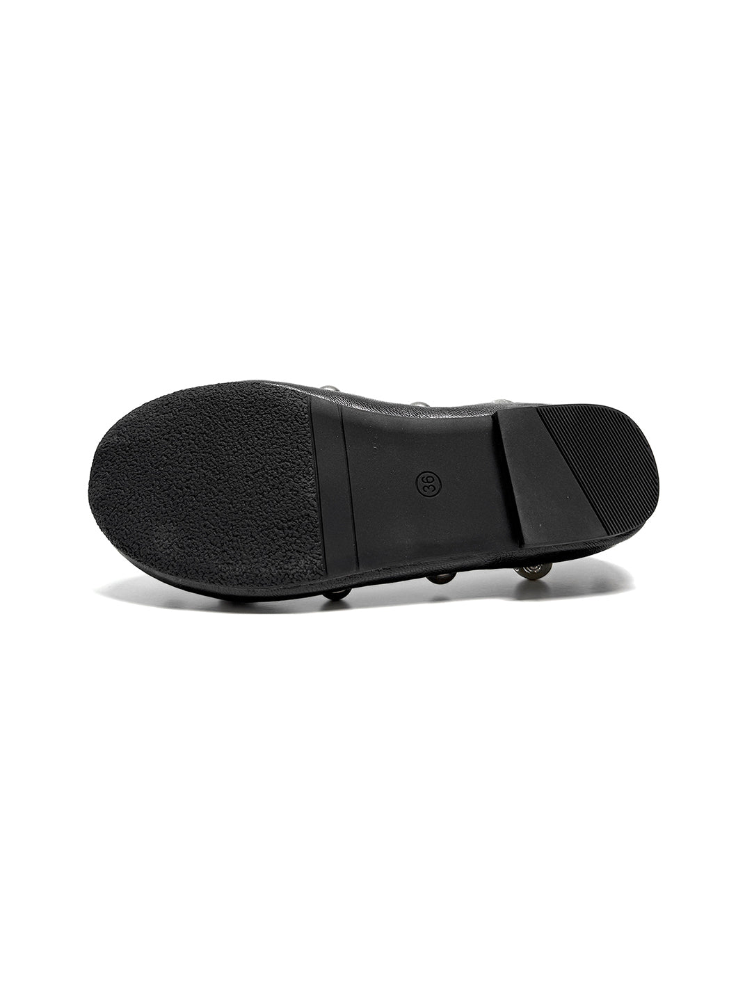 Black Crystal-Stud Ballet Flats - Skipkicks