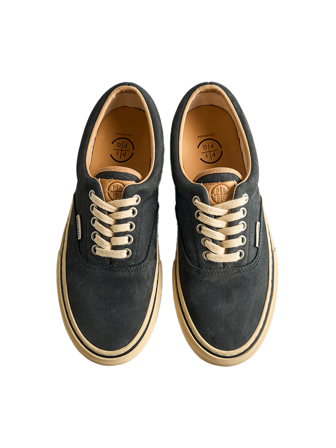 Black Distressed Leather Canvas Low-Top Sneakers - Skipkicks