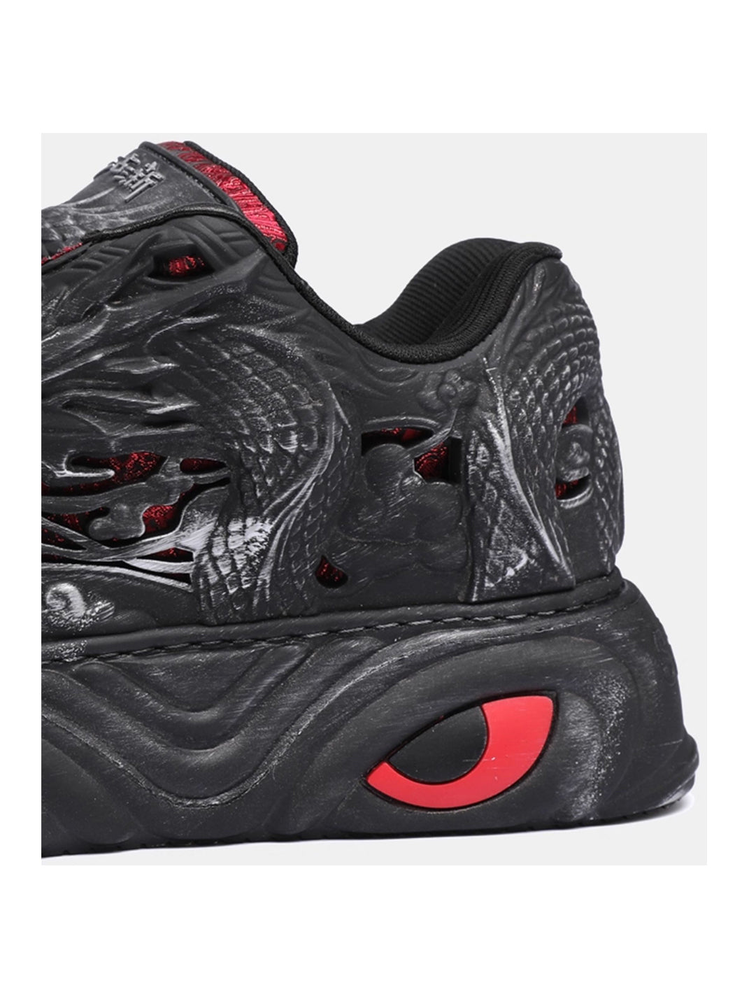 Black Dragon Relief Chunky Platform Sneakers - Skipkicks