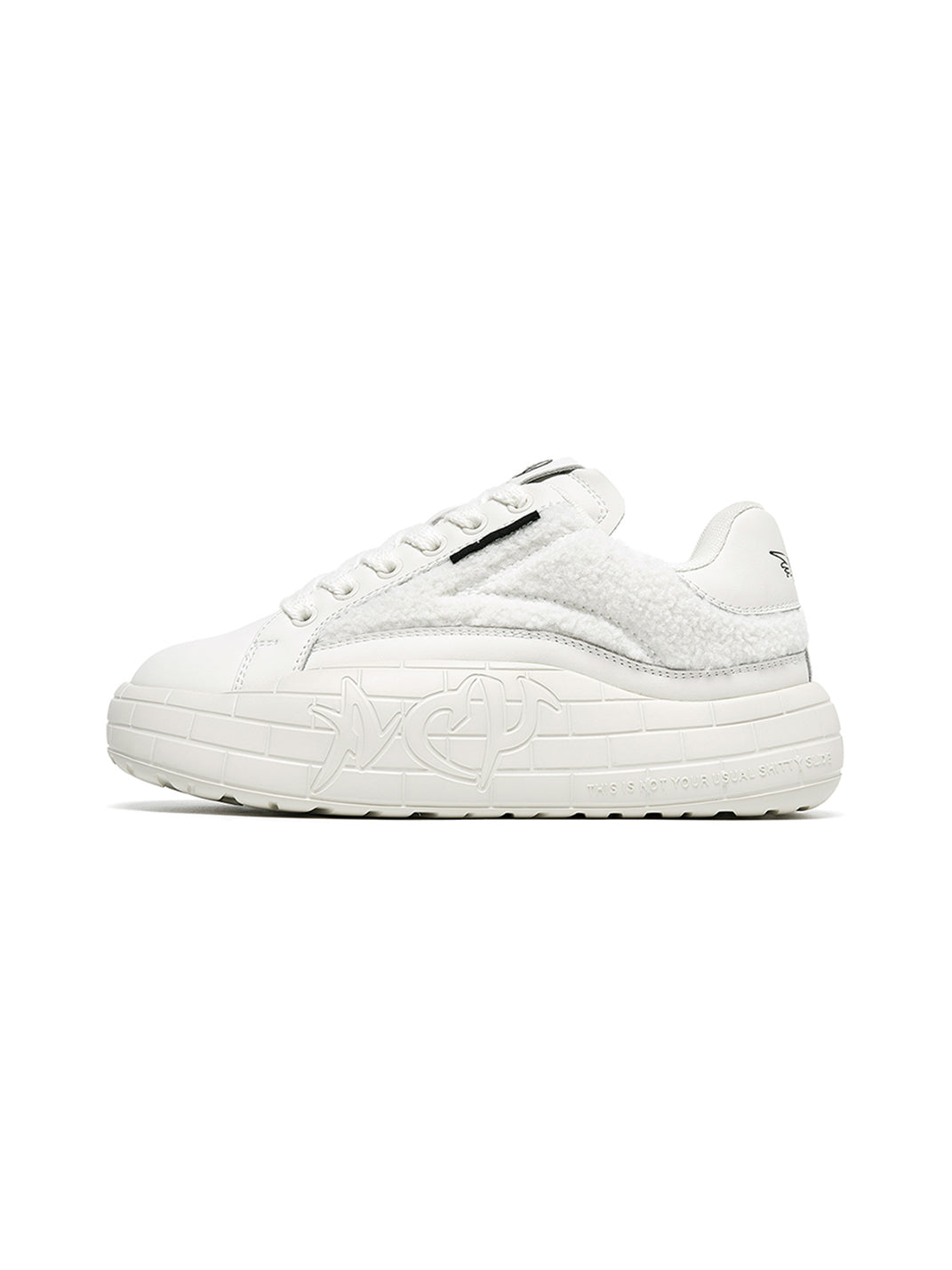 Black Fleece-Panel Platform Sneakers - Skipkicks