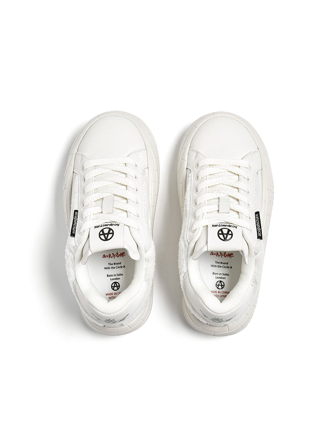 Black Fleece-Panel Platform Sneakers - Skipkicks