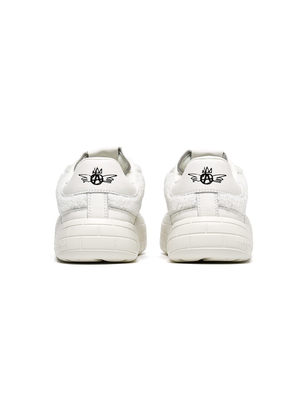 Black Fleece-Panel Platform Sneakers - Skipkicks