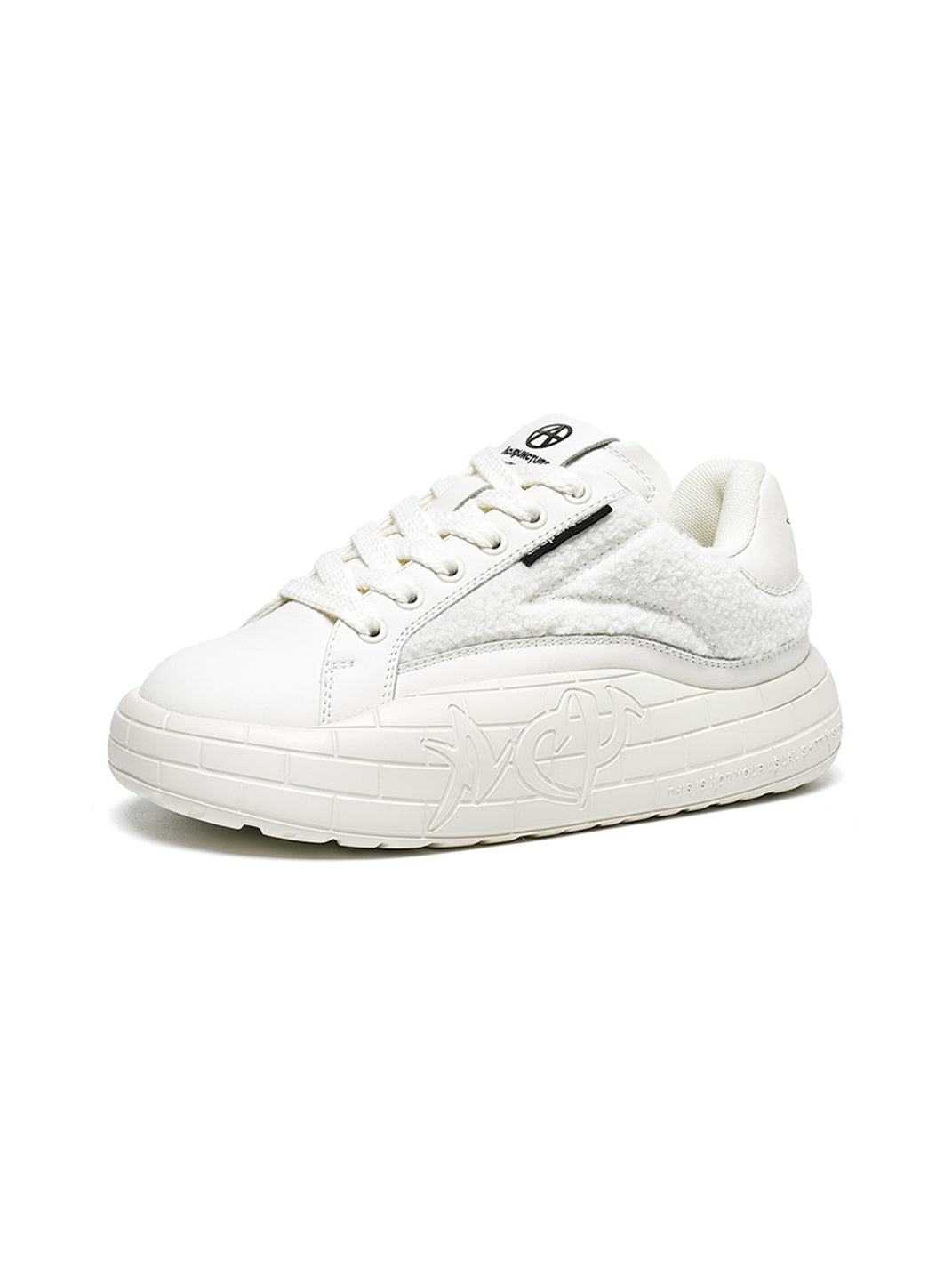 Black Fleece-Panel Platform Sneakers - Skipkicks