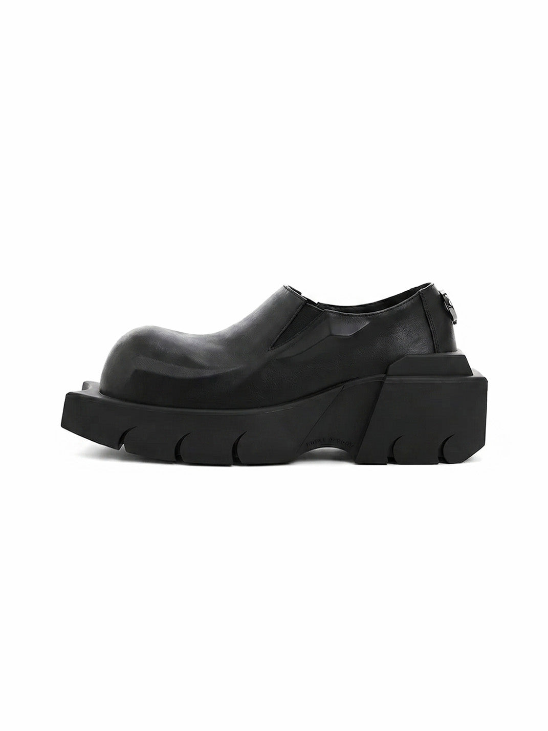 Black Horn-Detail Leather Platform Derby Shoes - Skipkicks